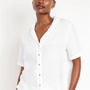 Old Navy Crinkle Gauze Button Down